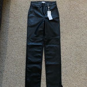Good American Black Faux Leather Pants!